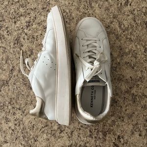 Kenneth Cole Kam Women’s Lace Up Sneaker in White + Metallic